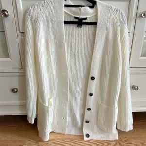 White/Cream Forever 21 button up Cardigan